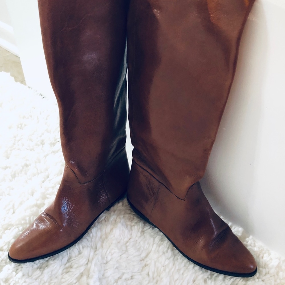 • Ladies / Nine West / Brown Leather Boots Size 5